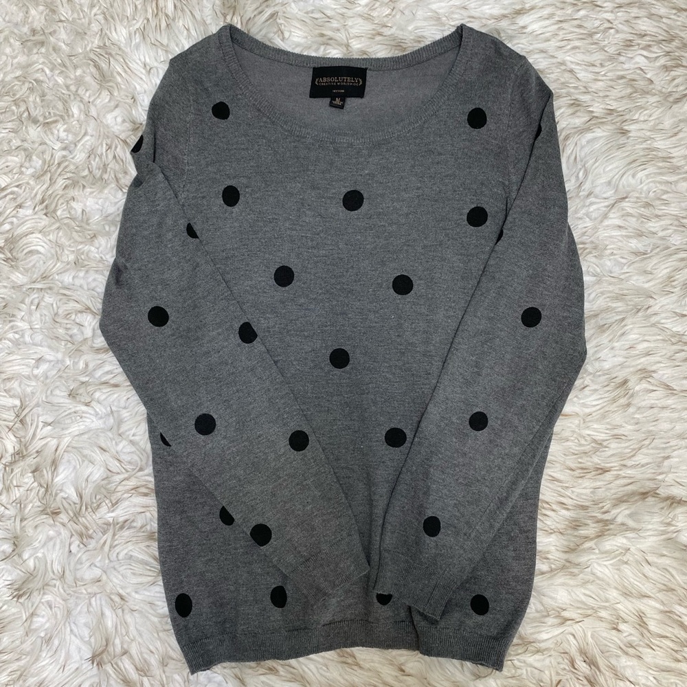 Gray polka dot sweater
